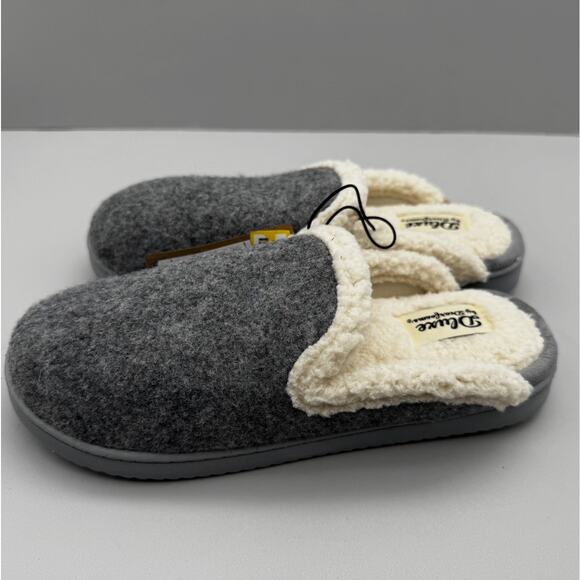 Dluxe by Dearfoams Slippers Womens 5-6 Gray Maci Felted Scuff Comfy Lounge Cozy - Picture 3 of 6